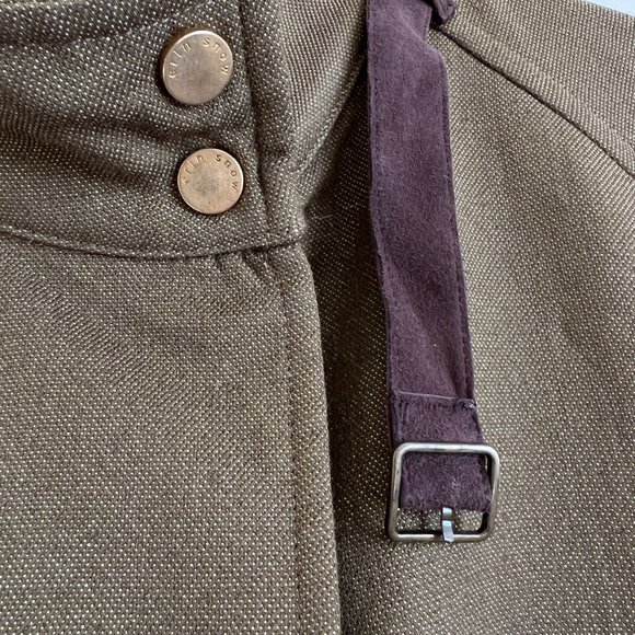 Erin Snow Shimmer Gold Metallic Green Jacket With Suede Leather Trim M - Picture 4 of 15